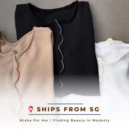 MISHA FOR HER | CRINKLE SULAM SCALLOP OPAH TOP | IRONLESS NURSING & WUDHU FRIENDLY